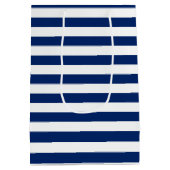 Royal Blue Striped Wedding Bedankt Medium Cadeauzakje (Achterkant)