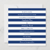 Royal Blue Striped Wedding Kaart (Voorkant)