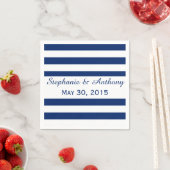 Royal Blue Striped Wedding Servet (Insitu)
