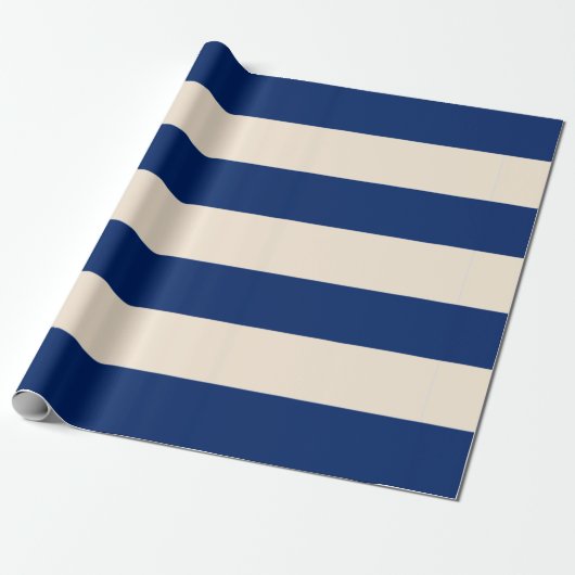 Royal Blue Stripes Cadeaupapier (Uitgerold)