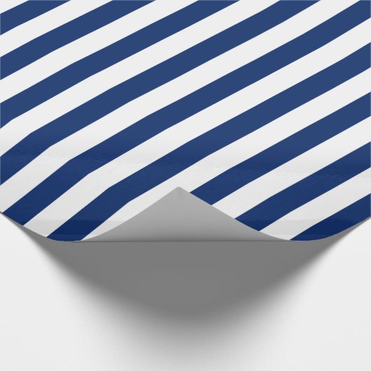 Royal Blue Stripes Pattern Cadeaupapier (Hoek)