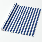 Royal Blue Stripes Pattern Cadeaupapier (Uitgerold)