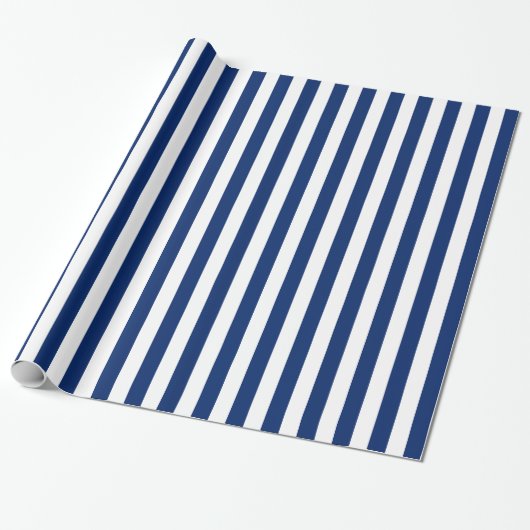 Royal Blue Stripes Pattern Cadeaupapier (Uitgerold)