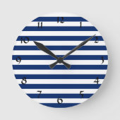 Royal Blue Stripes Pattern Ronde Klok (Voorkant)