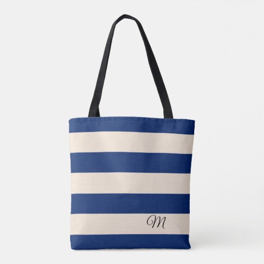 Royal Blue Stripes Tote Bag (Achterkant)