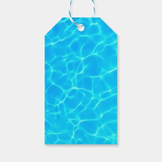 Royal Blue Summer Pool Birthday Party Cadeaulabel (Achterkant)
