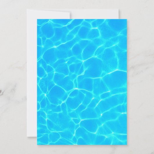 Royal Blue Summer Pool Birthday Party Kaart (Achterkant)