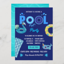 Royal Blue Summer Pool Birthday Party