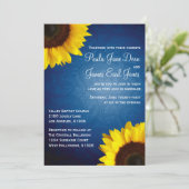 Royal Blue & Sunflower Uitnodiging (Staand voorkant)