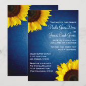 Royal Blue & Sunflower Uitnodiging (Voorkant / Achterkant)