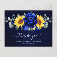 Royal Blue Sunflower Vrijgezellenfeest Bedankt Pos