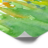 Royal Blue Sunshine Yellow Waterverf Flowers Poster (Hoek)