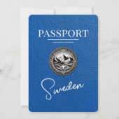 Royal Blue Sweden Passport Bewaar de datum Save The Date (Voorkant)