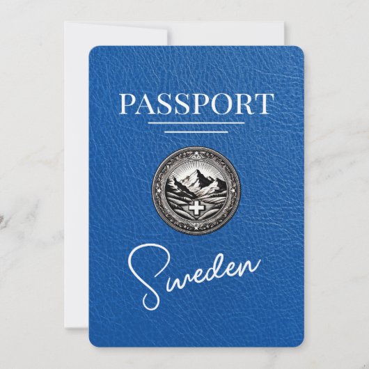 Royal Blue Sweden Passport Bewaar de datum Save The Date (Voorkant)