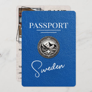 Royal Blue Sweden Passport Bewaar de datum Save The Date