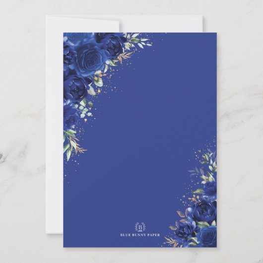 Royal Blue Sweet 16 Vlinders Geometrische Party Kaart (Achterkant)