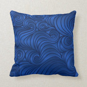 Royal Blue Swirl Pillow Kussen