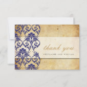 Royal Blue Swirl Weddenschap Hartelijk dank Bedankkaart (Voorkant)