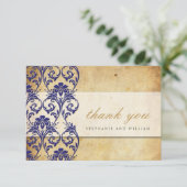 Royal Blue Swirl Weddenschap Hartelijk dank Bedankkaart (Staand voorkant)