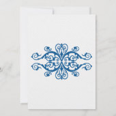 Royal Blue  Swirls Bridal Shower Kaart (Achterkant)