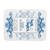 Royal Blue  Swirls Save the Date Wedding Magneet (Horizontaal)