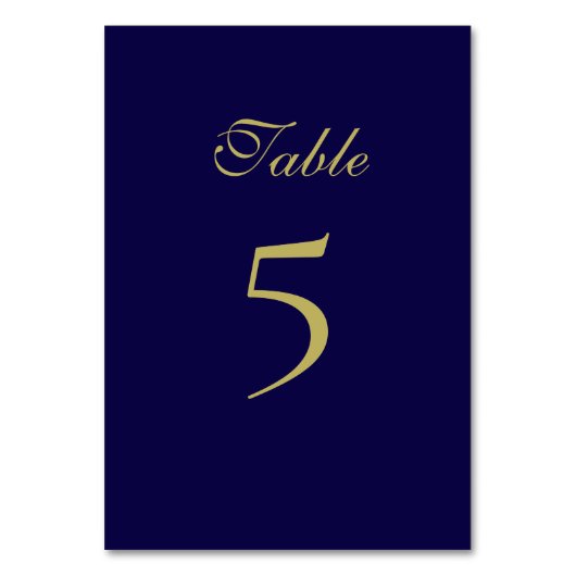 Royal Blue tafel nummer Kaart (Voorkant)