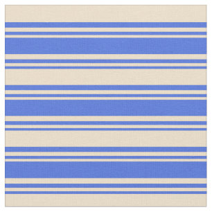 Royal Blue & Tan gestreept patroon Stof