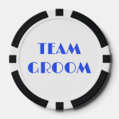 Royal Blue Team Bruidegom Afscheid Als Man Poker Chips (Voorkant)
