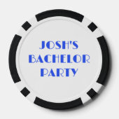 Royal Blue Team Bruidegom Afscheid Als Man Poker Chips (Achterkant)