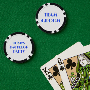 Royal Blue Team Bruidegom Afscheid Als Man Poker Chips