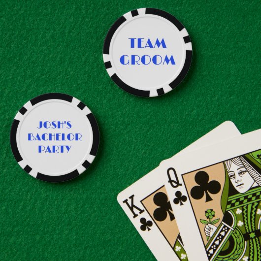 Royal Blue Team Bruidegom Afscheid Als Man Poker Chips (Pokertafel (Dubbel))