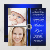 Royal Blue Toen en Nu Foto Afstuderen Kaart (Voorkant / Achterkant)