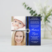 Royal Blue Toen en Nu Foto Afstuderen Kaart (Staand voorkant)