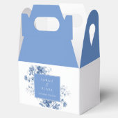 Royal Blue Toile Floral Bedankdoosjes (Geopend)