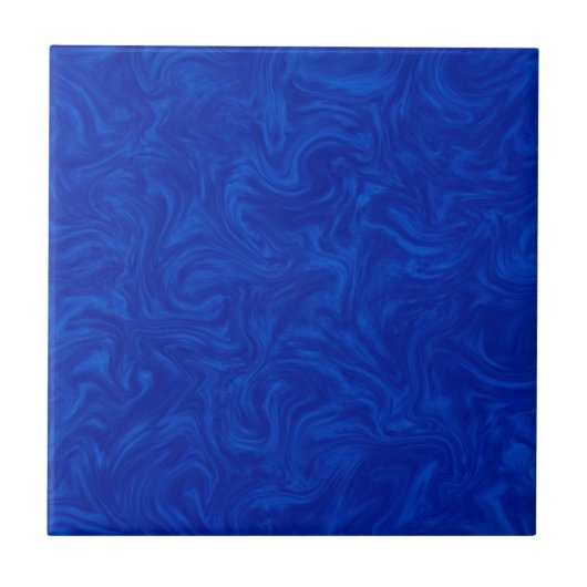 Royal Blue Tonal Abstract wervelde achtergrond Tegeltje (Voorkant)