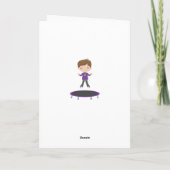 Royal Blue Trampoline Birthday Party Bedankkaart (Achterkant)