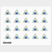 Royal Blue Trendy Custom Monogram | Witte rozen Sticker (Vel)