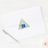 Royal Blue Trendy Custom Monogram | Witte rozen Sticker (Envelop)