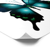 Royal Blue Turquoise Elegant Whimsical Butterflies Poster (Hoek)