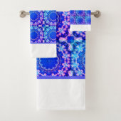 Royal blue Turquoise patterned Handdoek set (Insitu)