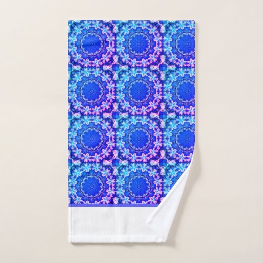 Royal blue Turquoise patterned Handdoek set (Handdoek)