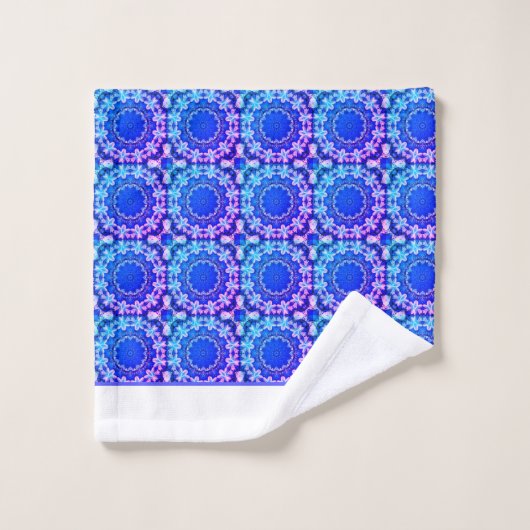 Royal blue Turquoise patterned Handdoek set (Wasdoekje)