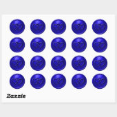 Royal Blue Two Hearts Intertwined Wedding Ronde Sticker (Vel)