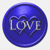 Royal Blue Two Hearts Intertwined Wedding Ronde Sticker (Voorkant)