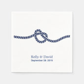 Royal Blue Tying the Knot Bruiloft Servet (Voorkant)