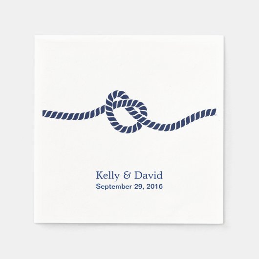 Royal Blue Tying the Knot Bruiloft Servet (Voorkant)