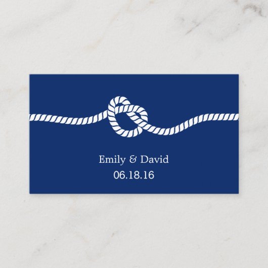 Royal Blue Tying the Knot Bruiloft Website Insert Informatiekaartje (Voorkant)