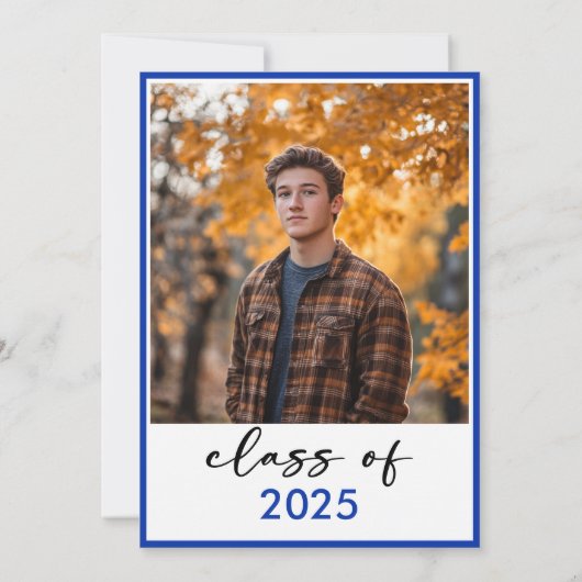 Royal Blue Typography Afstudeerder aangekondigd Kaart (Achterkant)