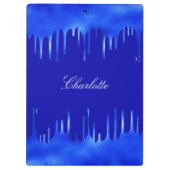 Royal blue-verfdruppelnaamscript klembord (Achterkant)