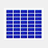 Royal blue-verfdruppelnaamscript labels (Vel)